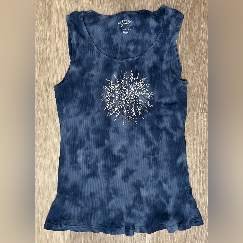 Style & Co Swirly Blue Tank (sz M)